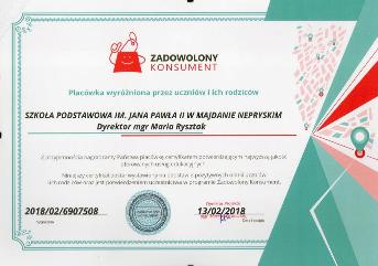 Certyfikat Zadowolony Konsument